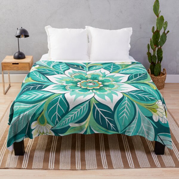 Item preview, Aqua Yellow and White Floral Pattern designed and sold by GraphicsClub.