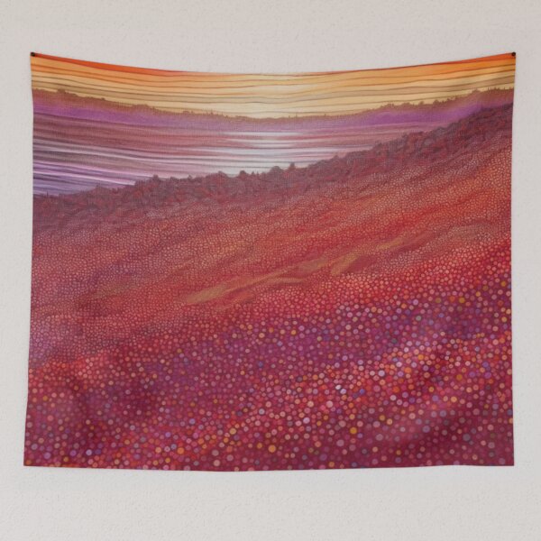 Item preview, Aboriginal Inspired Dot Art - Red Wildflowers Valley designed and sold by GrinGalore.
