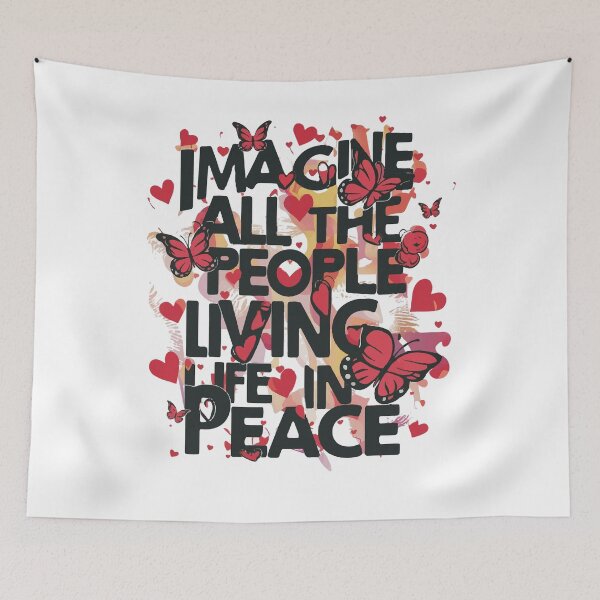 Item preview, Imagine All The People Living Life In Peace by John Lennon designed and sold by CataRedBubble.