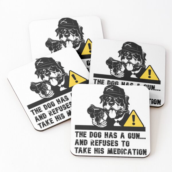 Item preview, WARNING! Rottweiler has a gun... designed and sold by 123ks.