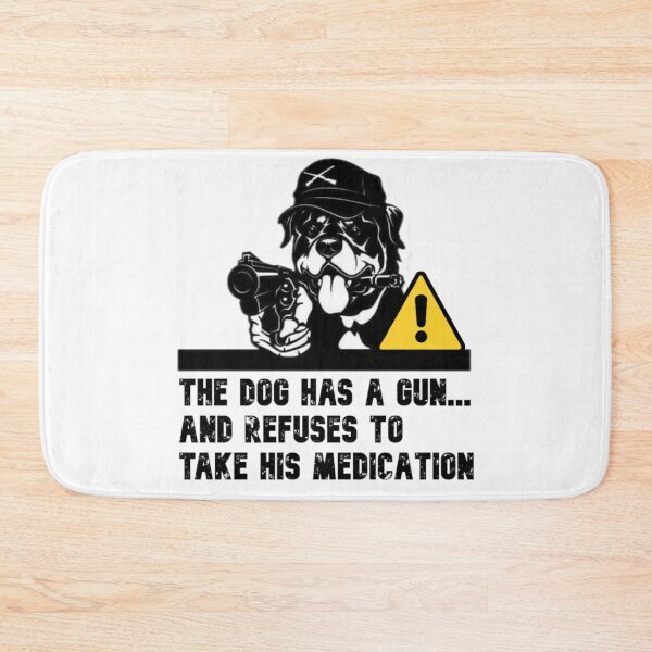 Item preview, WARNING! Rottweiler has a gun... designed and sold by 123ks.