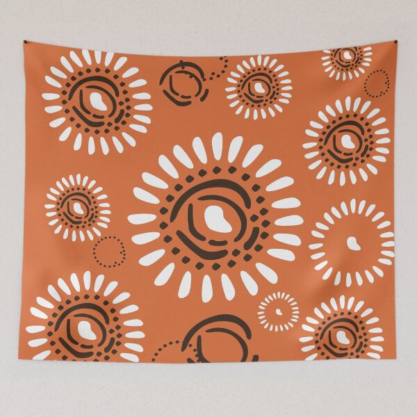 Item preview, Orange flower patterns designed and sold by Wolagno.