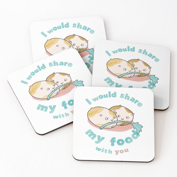 Item preview, Cute Guinea pigs sharing food in love designed and sold by Szofink.