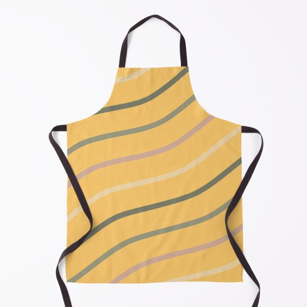 Item preview, Tan, Dark Green, Light Green And White Waves On Yellow Pattern designed and sold by PatternsPalette.