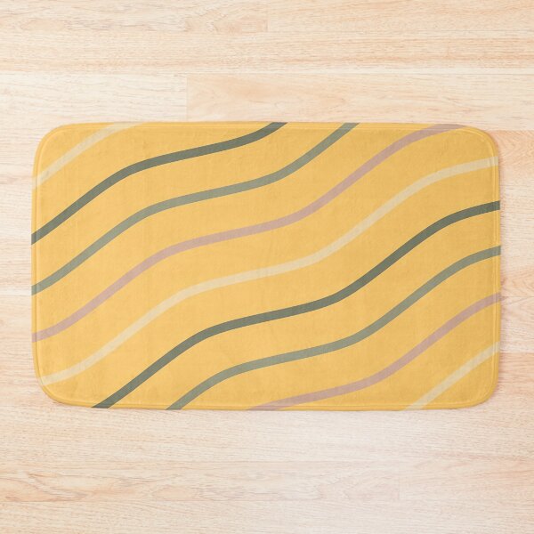 Item preview, Tan, Dark Green, Light Green And White Waves On Yellow Pattern designed and sold by PatternsPalette.