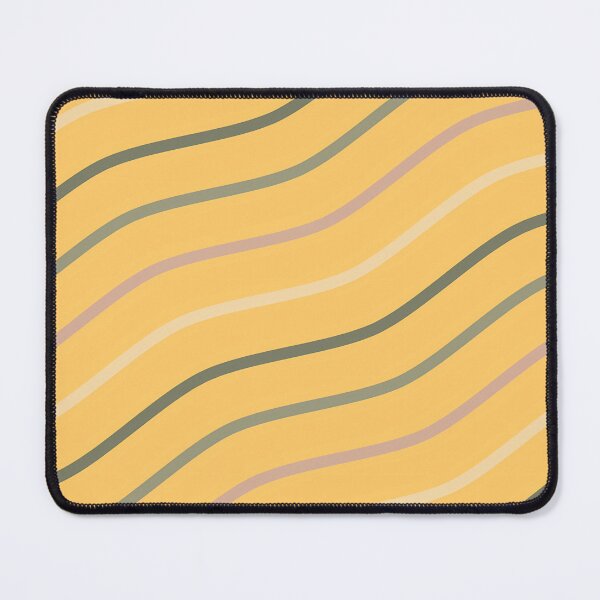 Item preview, Tan, Dark Green, Light Green And White Waves On Yellow Pattern designed and sold by PatternsPalette.