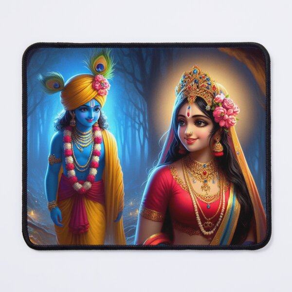 Artikelvorschau, Die schöne Radha Krishna trifft sich nachts in Vrindavan entworfen und verkauft von VrindaArts.