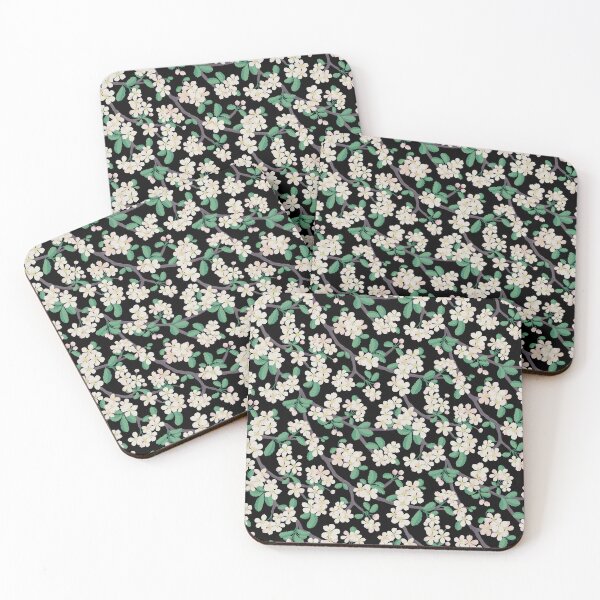 Item preview, Apple Blossom Pattern on Black designed and sold by littleclyde.