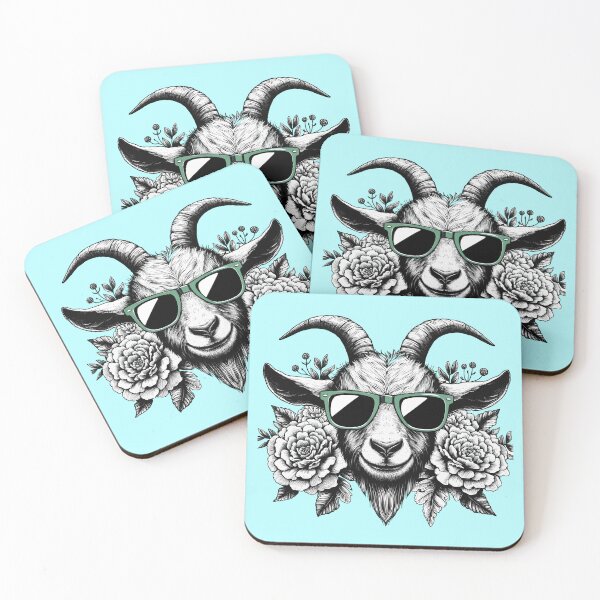 Item preview, Goat Flowers With Sunglasses for Men Women Farmer Floral Goat Lover -  designed and sold by PurpleLoveStore.