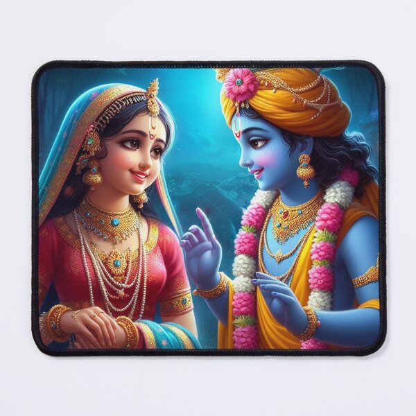 Item preview, Beautiful Radha Krishna Meeting each other in Vrindavan at Night designed and sold by VrindaArts.