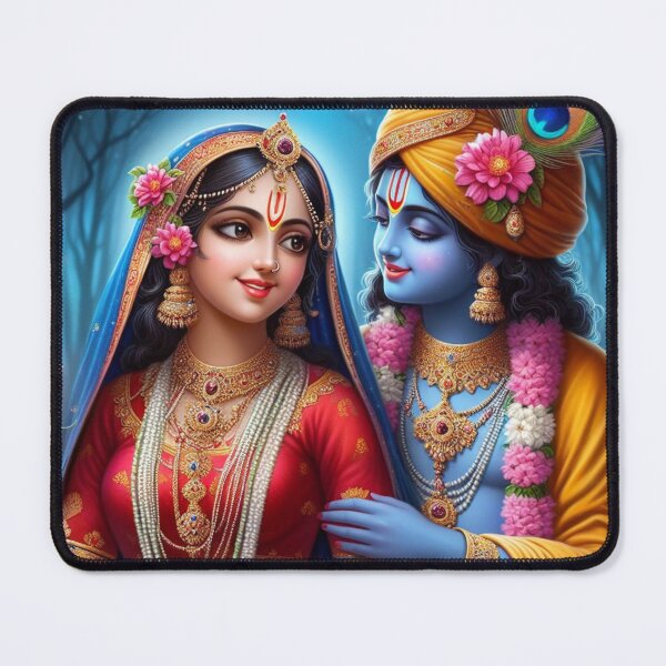 Item preview, Beautiful Radha Krishna Meeting each other in Vrindavan at Night designed and sold by VrindaArts.