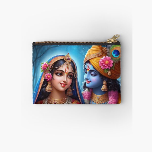 Item preview, Beautiful Radha Krishna Meeting each other in Vrindavan at Night designed and sold by VrindaArts.
