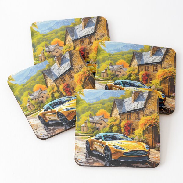 Item preview, Yellow Aston Martin DB11 In Typical English Village.  designed and sold by RevUpDesign.