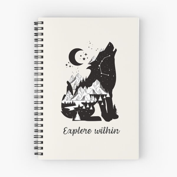 Item preview, Celestial wolf inspirational exploration quote designed and sold by MonochromeEcho.