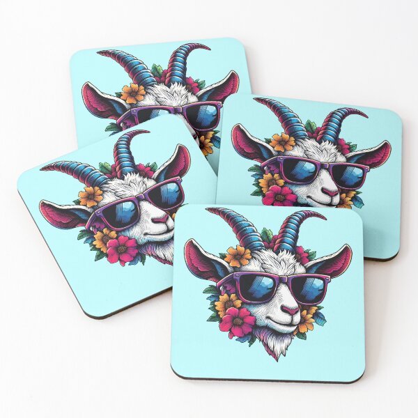 Item preview, Goat Flowers With Sunglasses for Men Women Farmer Floral Goat Lover -  designed and sold by PurpleLoveStore.