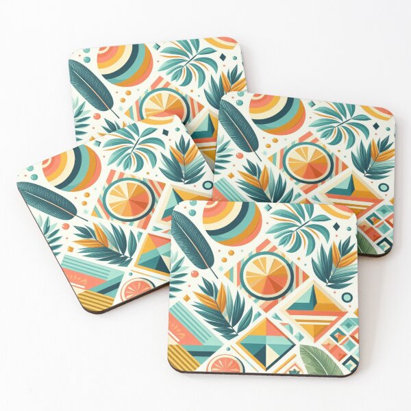 Item preview, Citrus & Palms - Tropical Geometric Pattern designed and sold by asbno19.