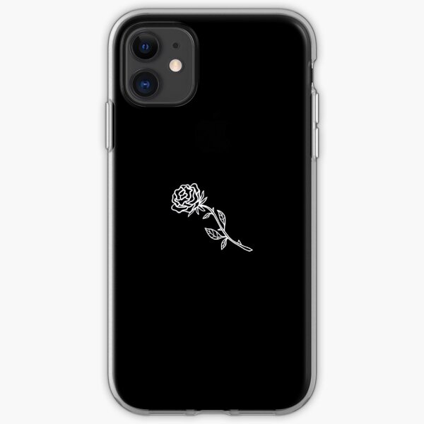 Black And White Rose Cover iPhone Soft Case