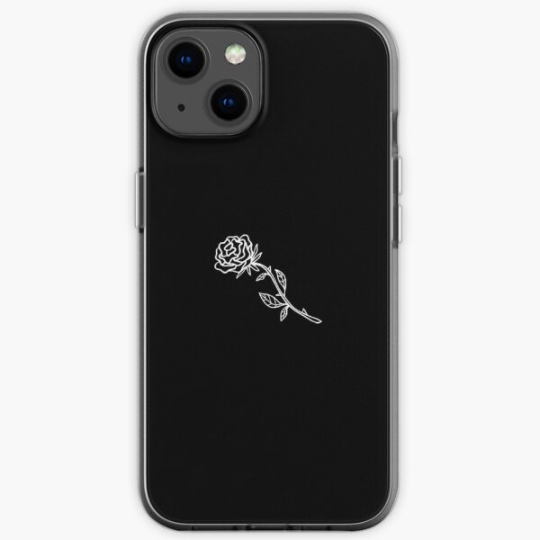 Black And White Rose Cover iPhone Soft Case