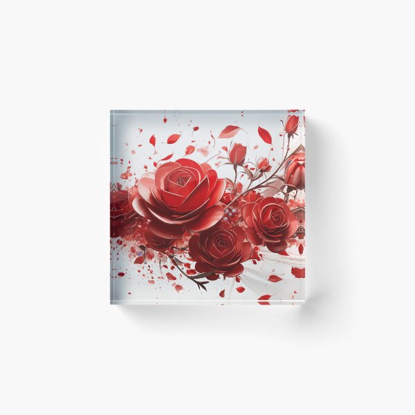 Item preview, Rose red foral explosion 32 designed and sold by Grafik-Ai-Art.