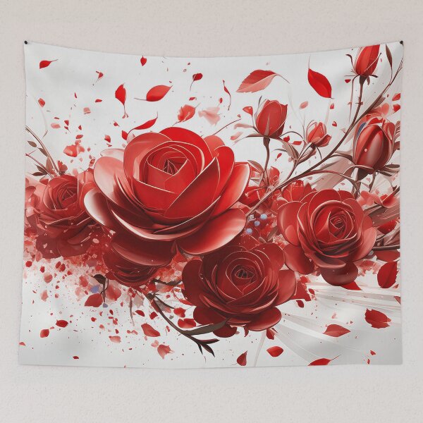 Item preview, Rose red foral explosion 32 designed and sold by Grafik-Ai-Art.