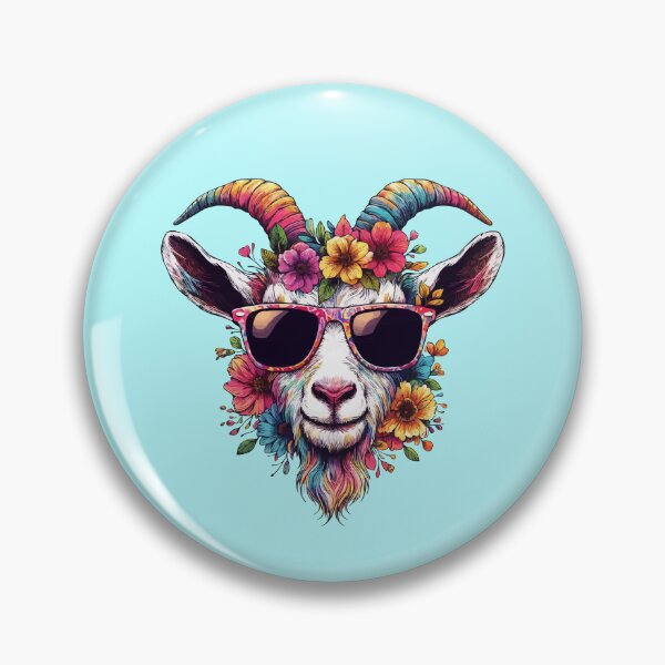 Item preview, Colorful Goat Flowers With Sunglasses for Men Women Farmer Floral Goat Lover -  designed and sold by PurpleLoveStore.