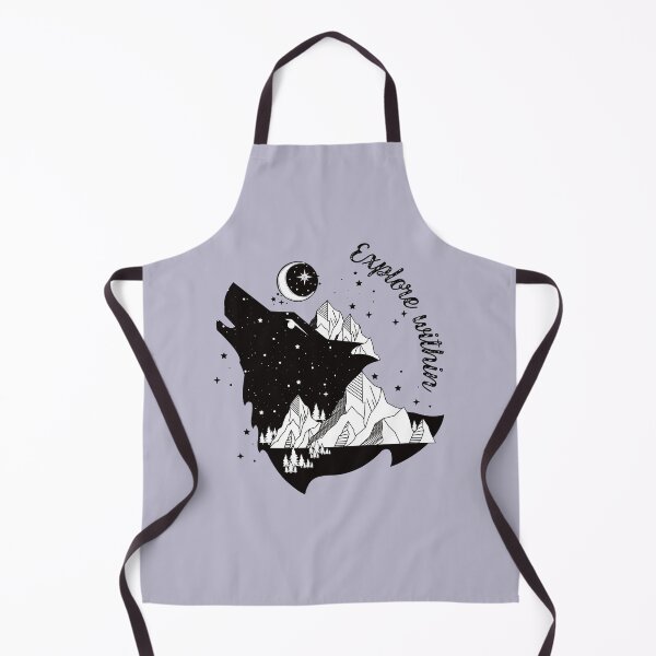 Item preview, Celestial howling wolf inspirational exploration quote designed and sold by MonochromeEcho.
