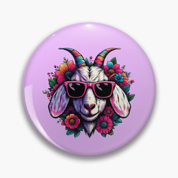 Item preview, Colorful Goat Flowers With Sunglasses for Men Women Farmer Floral Goat Lover -  designed and sold by PurpleLoveStore.