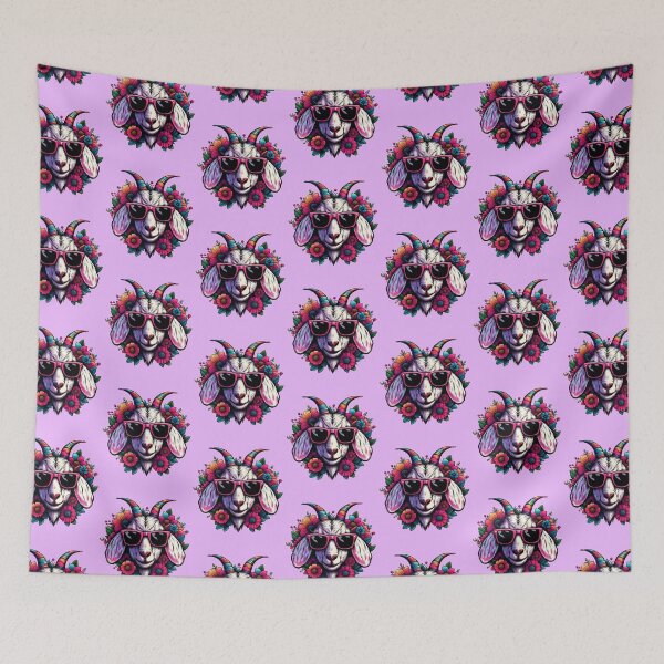 Item preview, Colorful Goat Flowers With Sunglasses for Men Women Farmer Floral Goat Lover -  designed and sold by PurpleLoveStore.