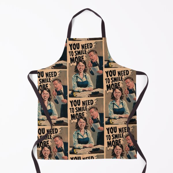 Item preview, Subversive Workplace Satire – “Smile More” Retro Illustration designed and sold by 3MillsDesign.