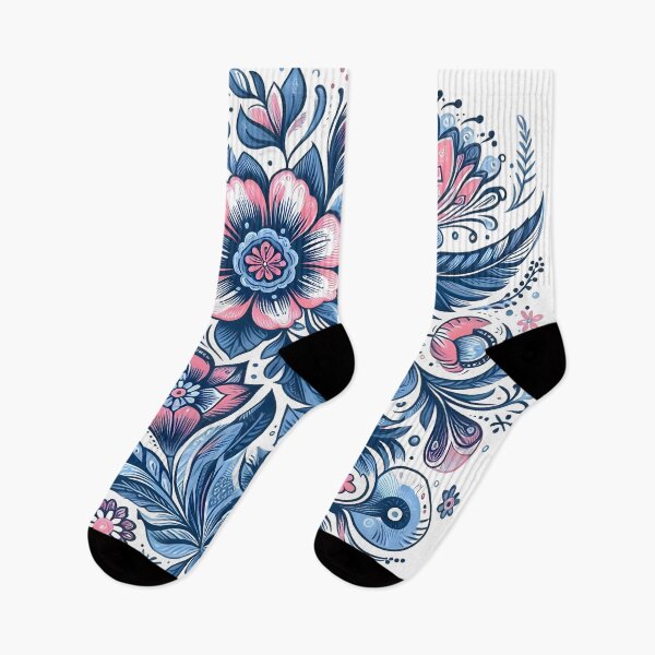 Item preview, Blue and pink floral pattern designed and sold by Mr-M-2000.