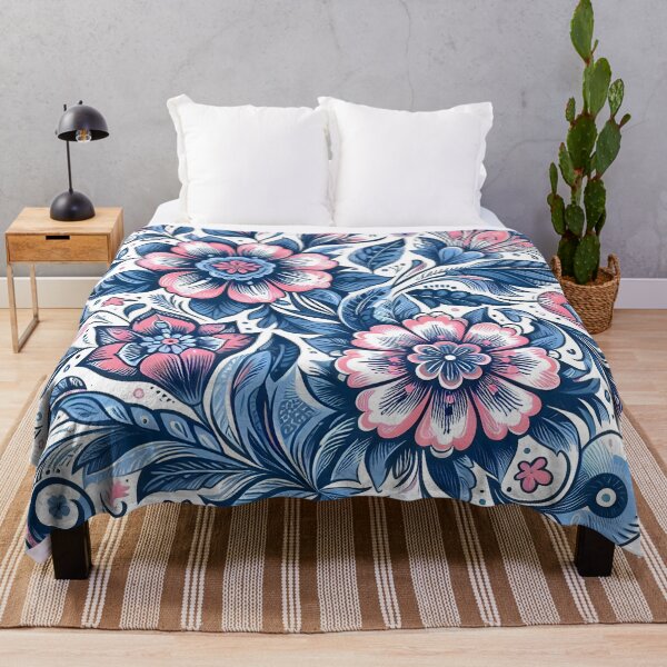 Item preview, Blue and pink floral pattern designed and sold by Mr-M-2000.