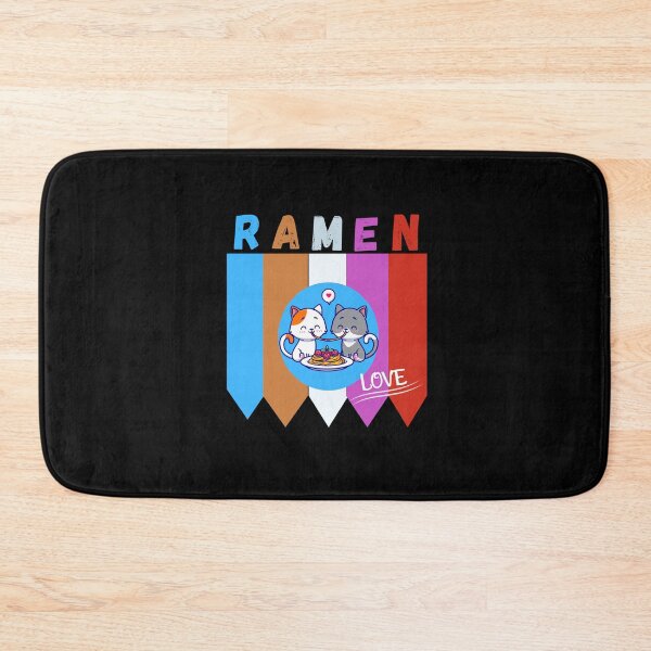 Aperçu de l'œuvre Ramen Cat Anime mignon J'aime vraiment vraiment Ramen créée et vendue par Soufyan06.