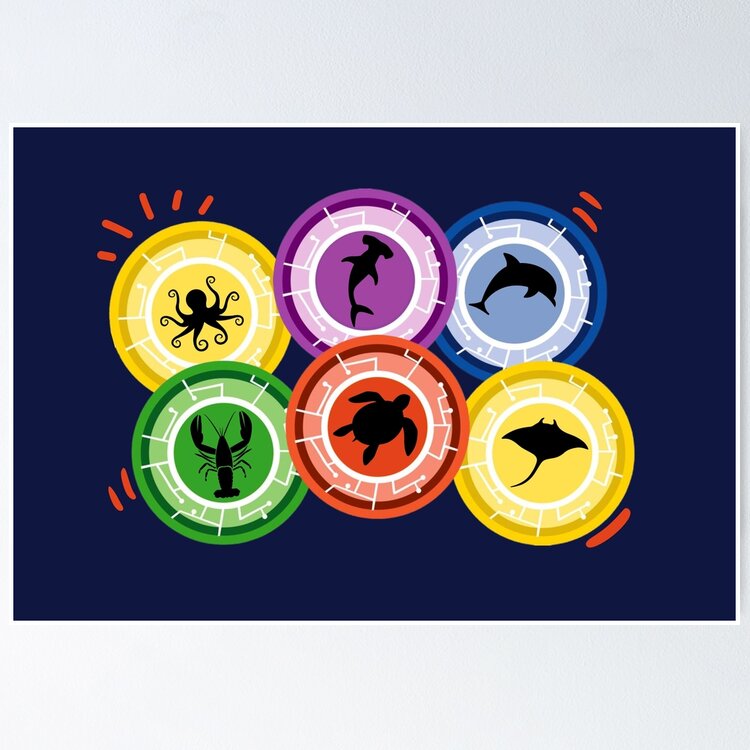 wild-kratts-creature-power-discs-ocean-edition-poster-for-sale-by-yonderandbeyond-redbubble for Free Printable Creature Power Discs Wild Kratts Creature Power discs: Ocean Edition