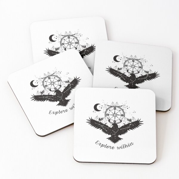 Item preview, Celestial eagle inspirational exploration quote designed and sold by MonochromeEcho.