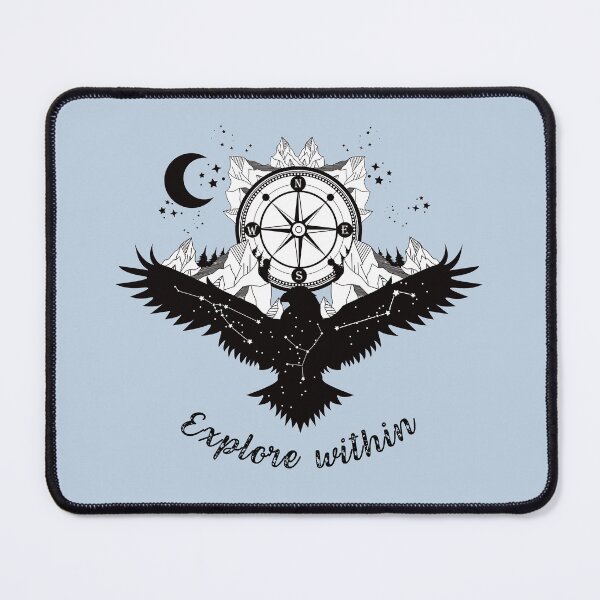 Item preview, Celestial eagle inspirational exploration quote designed and sold by MonochromeEcho.