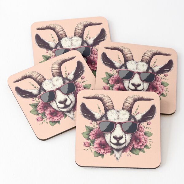 Item preview, Goat Flowers With Sunglasses for Men Women Farmer Floral Goat Lover -  designed and sold by PurpleLoveStore.