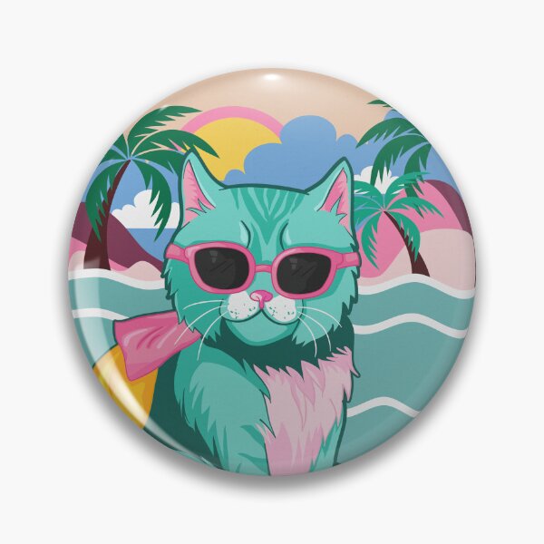 Item preview, Purrfect Beach Day Cat designed and sold by papierquarell.