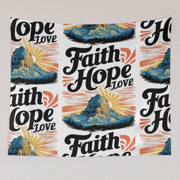 Item preview, Sunrise Valley Inspiration - "Faith, Hope, Love" Men's Christian Design by #HahaHandlesHub designed and sold by HahaHandlesHub.