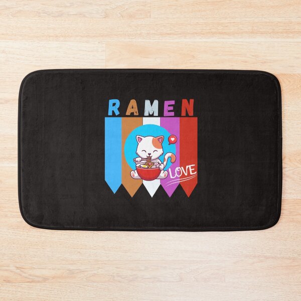 Aperçu de l'œuvre Ramen Cat Anime mignon J'aime vraiment vraiment Ramen créée et vendue par Soufyan06.