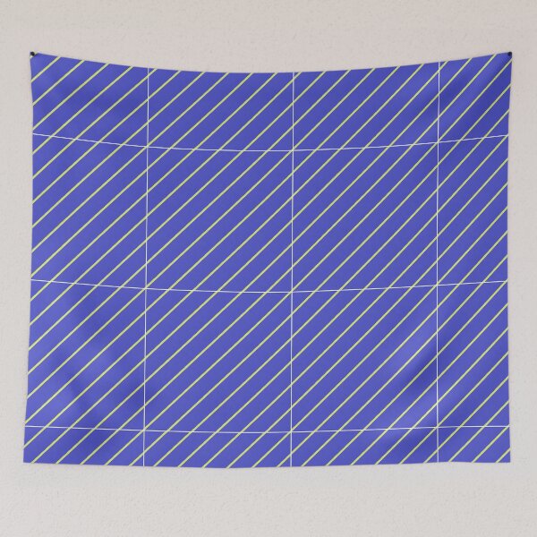 Item preview, Attractive bold diagonal yellow stripes on blue background designed and sold by OwlWorks.