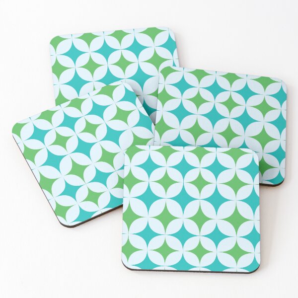 Item preview,  Mid Century Retro Starbursts pattern in Green and Teal  designed and sold by Yasminepatterns .