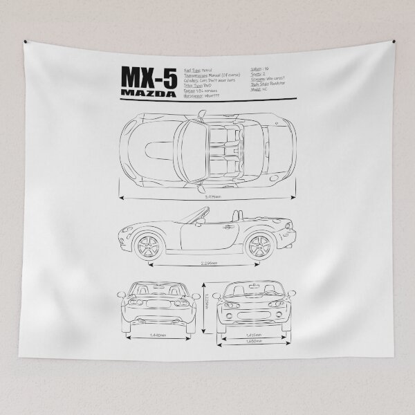 Item preview, Miata Blueprint NC Black designed and sold by VonnArt.