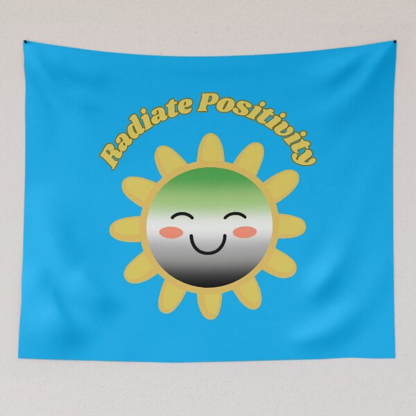 Item preview, Radiate Positivity Aromantic  Pride Flag Colored Sun, Kawaii Aromantic Design, Pride Festival designed and sold by Travelslightly.