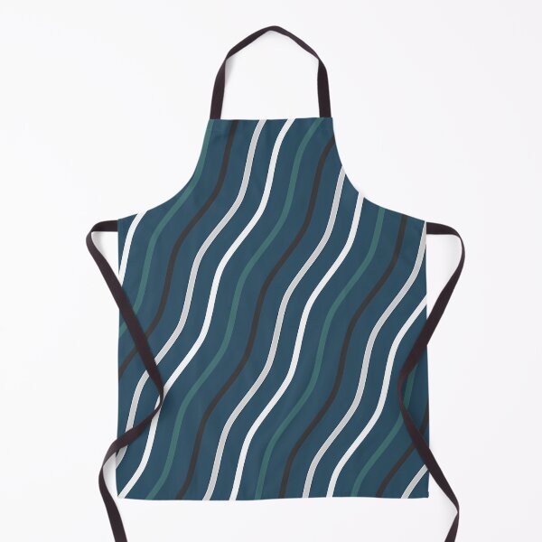 Item preview, Tan, White And Teal Waves On Blue Pattern designed and sold by PatternsPalette.