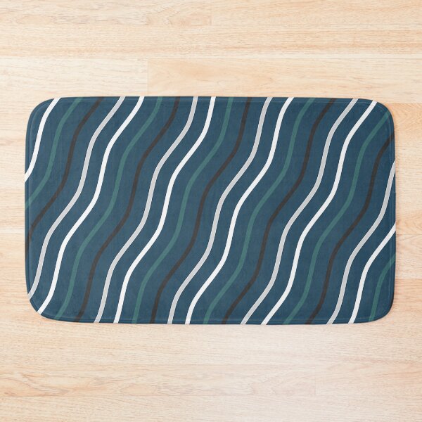 Item preview, Tan, White And Teal Waves On Blue Pattern designed and sold by PatternsPalette.