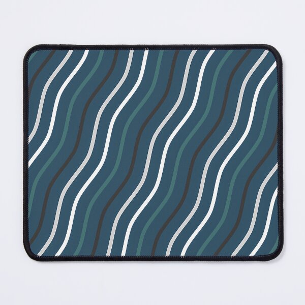 Item preview, Tan, White And Teal Waves On Blue Pattern designed and sold by PatternsPalette.
