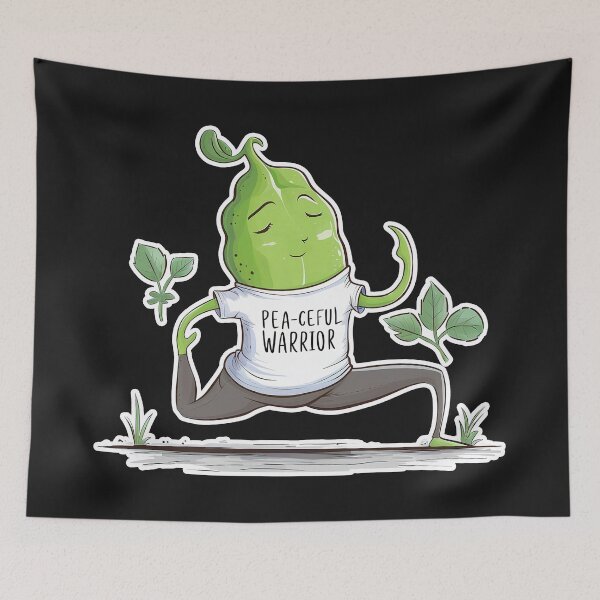 Item preview,  ''Pea-Ceful Warrior '' Funny Yoga Kawaii T-Shirt  designed and sold by Witty Shirts.