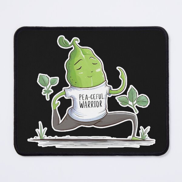 Item preview, ''Pea-Ceful Warrior '' Funny Yoga Kawaii T-Shirt designed and sold by Witty Shirts.