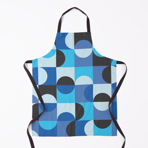 Item preview,  Minimalist  Mid century modern abstract circles pattern in Blue, Turquoise, Black and White designed and sold by Yasminepatterns .