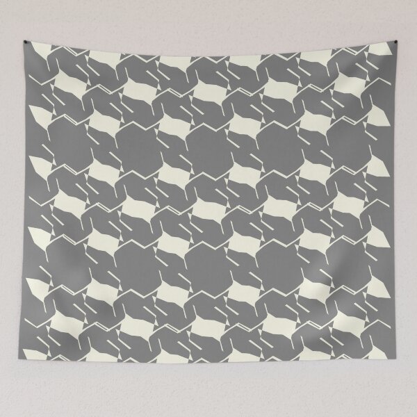 Aperçu de l'œuvre motif blanc sur fond gris créée et vendue par wonghong.